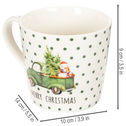 Coffee mug Merry Christmas Christmas car motif ceramic mug 10cm 2pcs | Floristik24.ie