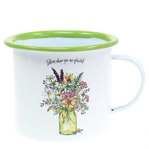 Floristik24 Decorative cup plant pot enamelled Ø11.5cm H10cm