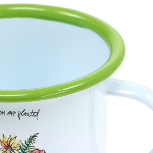 Product Decorative cup plant pot enamelled Ø11.5cm H10cm