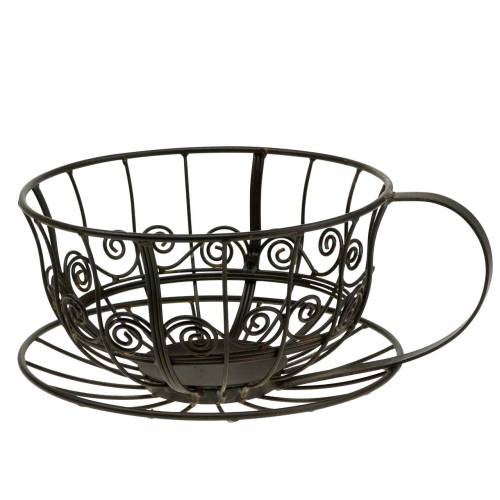 Floristik24 Decorative Cup Dark Brown Ø23cm H13.8cm