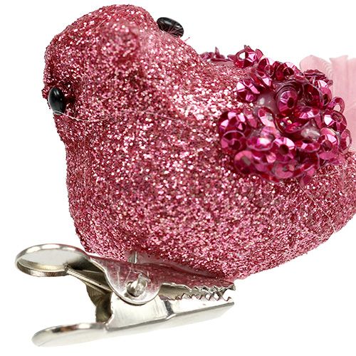 Floristik24 Colored pigeon on the clip 15cm 8pcs