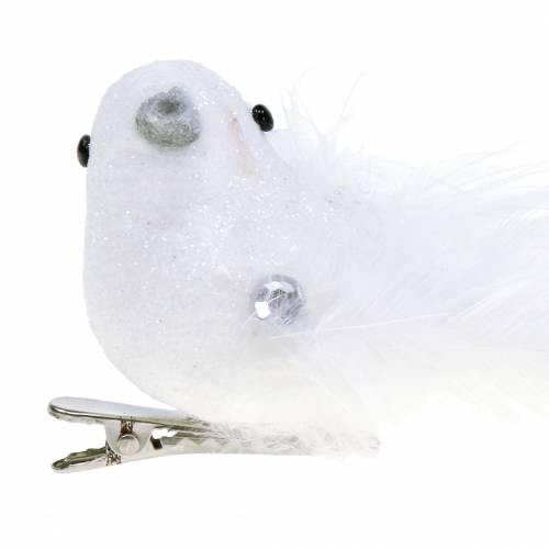 Product Dove on clip white 14cm 2pcs