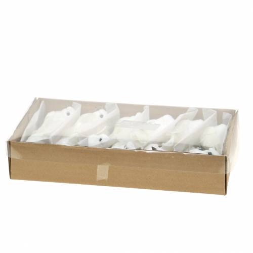 Floristik24 Dove with pearls and clip white H4.5cm 12pcs