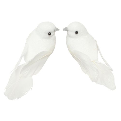 Product Pair of doves with clip wedding decoration doves 10cm 2 pcs