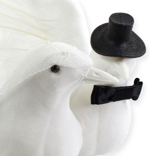 Product Bird bride couple white 32cm