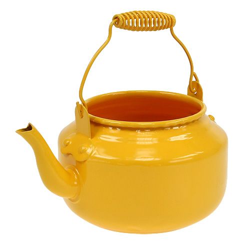 Teapot Ø9cm H10cm yolk yellow | Floristik24.ie