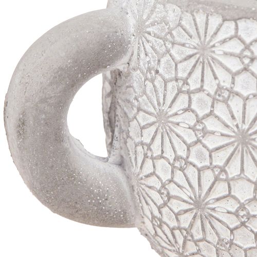 Floristik24 Teapot Decorative Ceramic Planter White Washed 16×10.5×8cm 3 pcs
