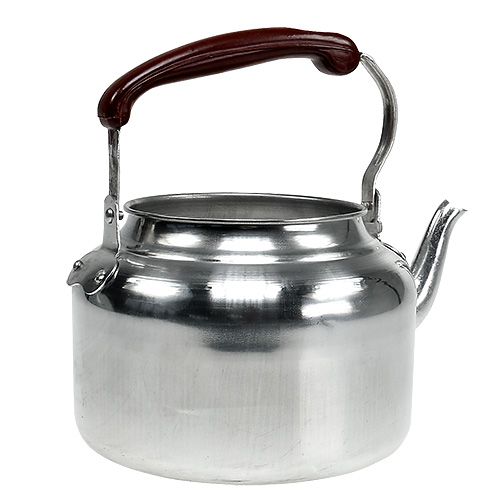Product Vintage decorative teapot/planter, metal with zinc look, Ø19cm H15cm