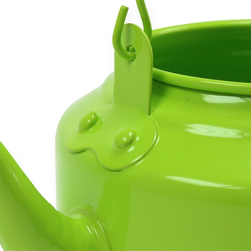 Product Decorative metal teapot, apple green - flower pot - Ø20cm H15cm - versatile garden decoration and gift idea