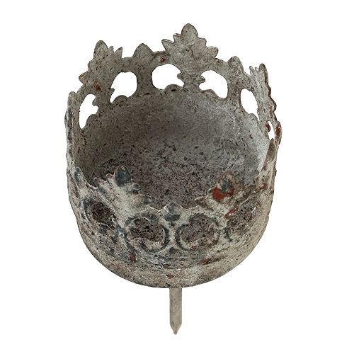 Floristik24 Tealight holder Ø4cm H9.5cm for sticking grey 4 pcs