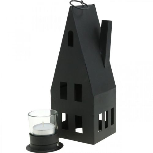 Floristik24 Tea light house, light house metal black Ø4.4cm H24cm
