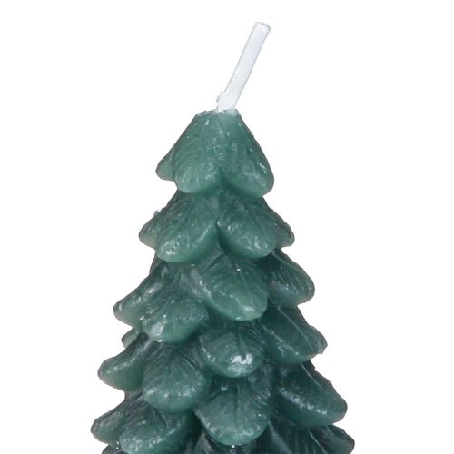 Floristik24 Tealights Christmas Christmas Tree Green Snowy 6.5cm 8pcs