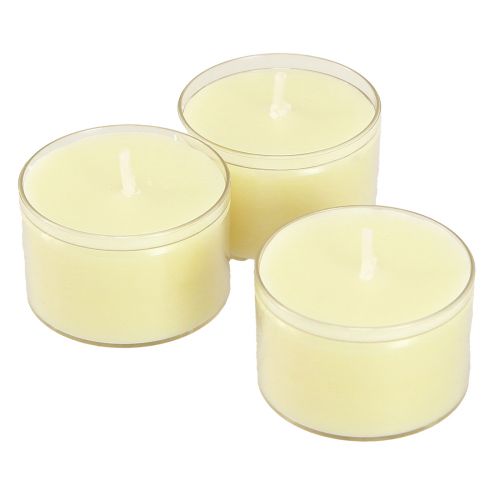 Product Night Lights Tea Lights Cream Yellow in Plastic Bowl 8 Hours 50 Pcs