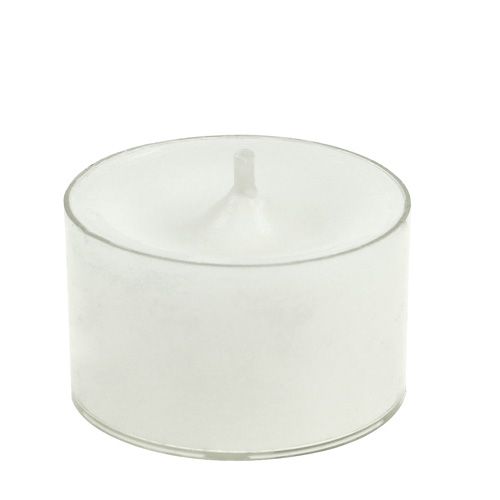 Product Tea lights white in plastic bowl 50pcs