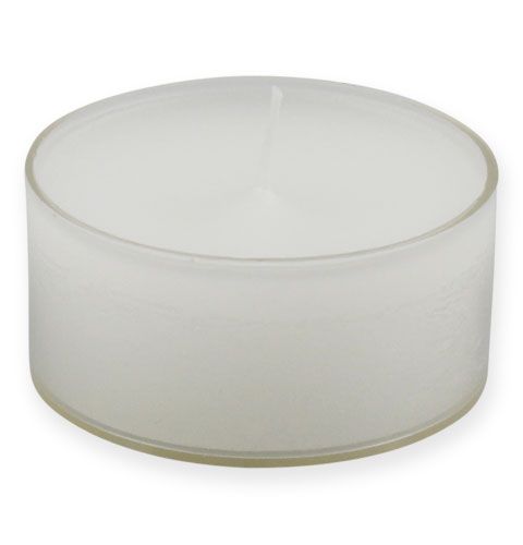 Product Tea lights maxi with transp. Cover white 54mm 16pcs