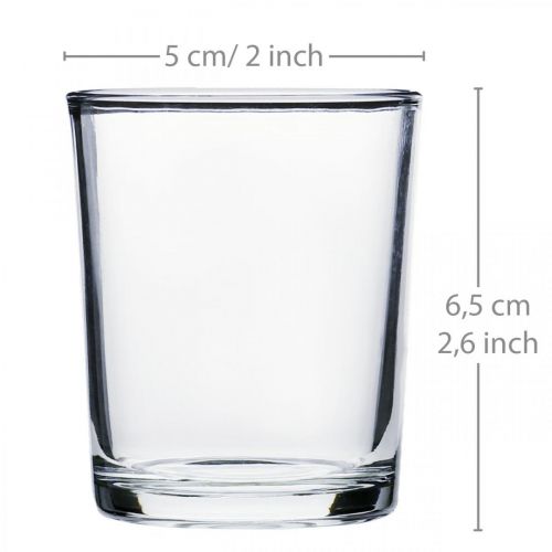 Floristik24 Tealight glasses clear Ø5cm H6.5cm 24 pcs