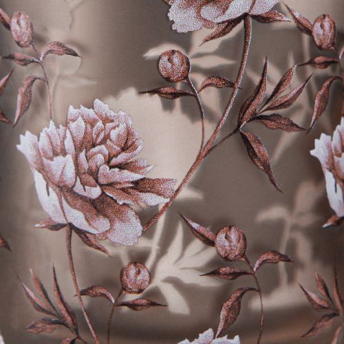 Product Tealight Glass Table Decoration Carnations Brown Silver H8cm 4 Pcs