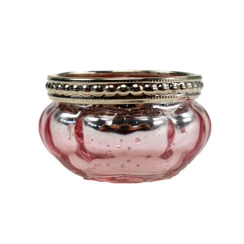 Floristik24 Tealight glass pink Ø6cm H3.5cm