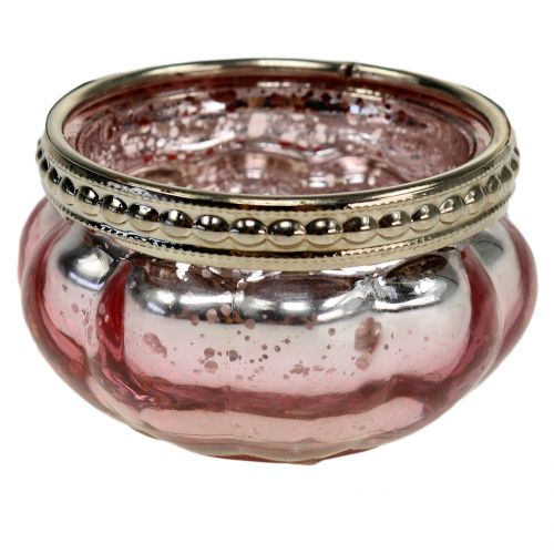 Floristik24 Tealight glass pink Ø6cm H3.5cm