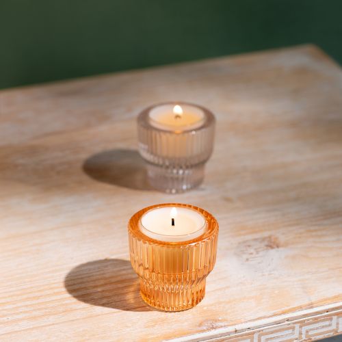 Product Tealight glass tealight holder tinted glass Ø5.5cm H5cm 2pcs