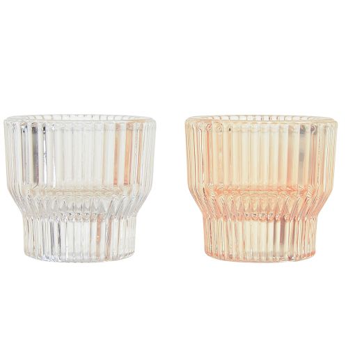 Product Tealight glass tealight holder tinted glass Ø5.5cm H5cm 2pcs