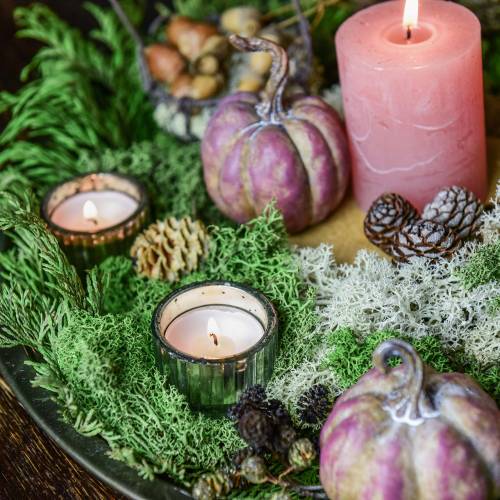 Floristik24 Tealight glass vintage farmer's silver Ø4.8cm H3cm 4pcs