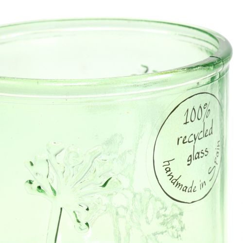 Product Decorative glass lantern green / yellow Ø9cm H9cm 6pcs