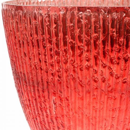 Floristik24 Candle glass lantern red glass deco vase Ø21cm H21.5cm