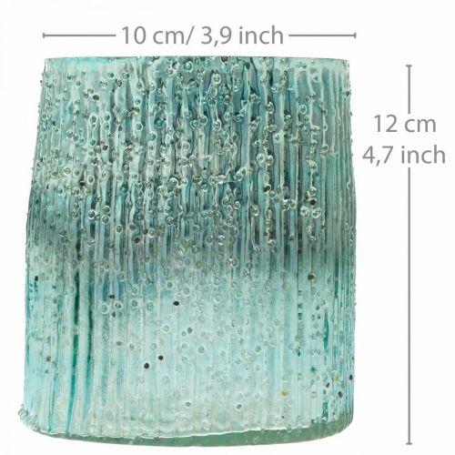 Floristik24 Tea light glass blue lantern glass table decoration 12cm