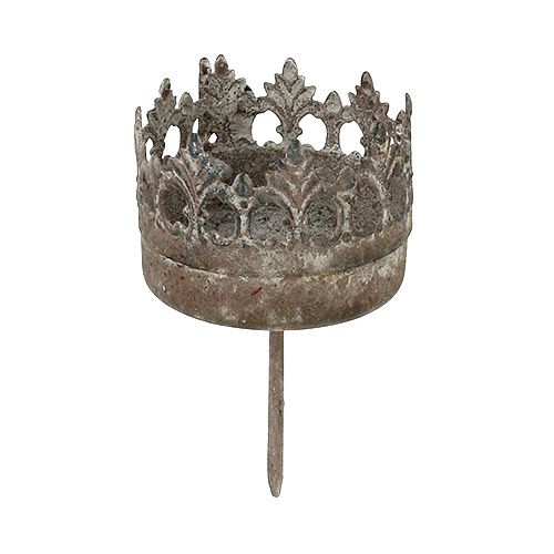 Floristik24 Tealight holder antique Ø5cm H10cm grey 4pcs