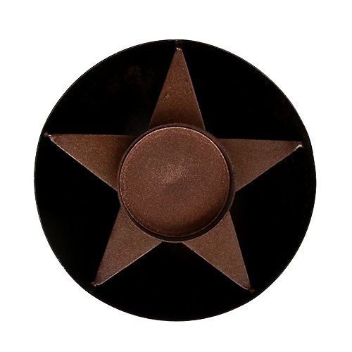 Floristik24 Tealight holder brown Ø10cm H4cm