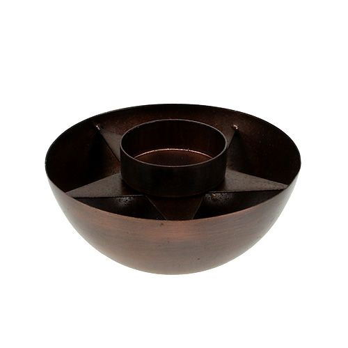 Floristik24 Tealight holder brown Ø10cm H4cm