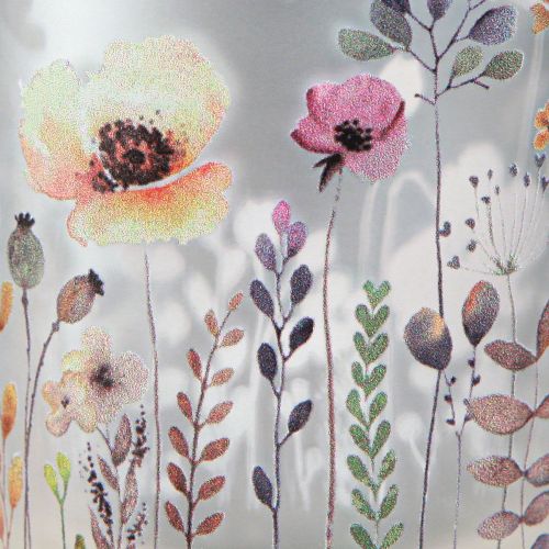 Product Tealight Holder Glass Poppy Butterfly Colored 8cm 4 Pcs