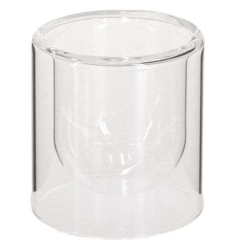 Tealight Holder Glass Lantern Clear Ø7.5cm H8cm 4 pcs
