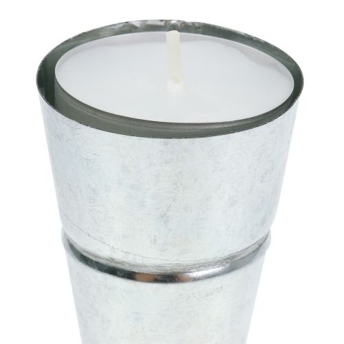 Floristik24 Tea light holder Ø4.5cm H25cm silver 4pcs
