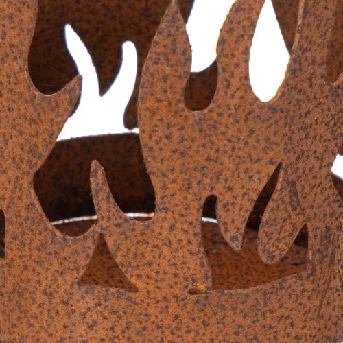 Tealight holder, candle shape, rust decoration, patina metal, H36cm | Floristik24.ie