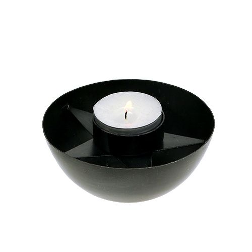 Floristik24 Tealight holder metal Ø10cm H4cm black 1p