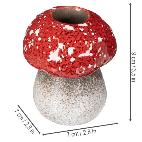Decorative mushroom, fly agaric, tealight holder as table decoration, 9cm | Floristik24.ie