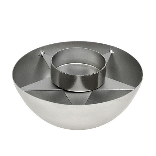 Tea light holder silver Ø10cm H4cm 1pc