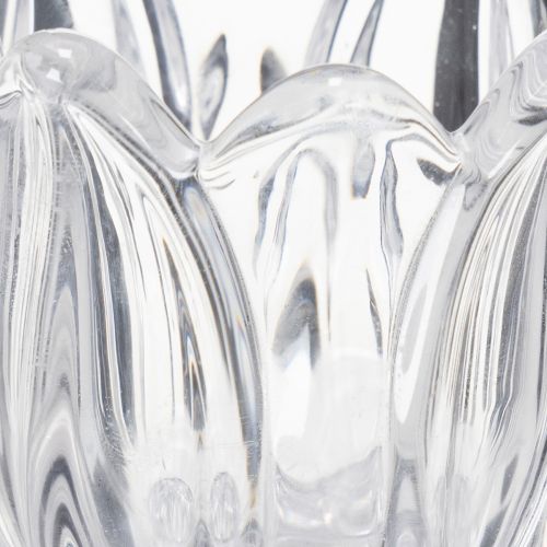 Product Glass candle holders with a floral pattern for elegant table decoration, 14cm, 2 pieces