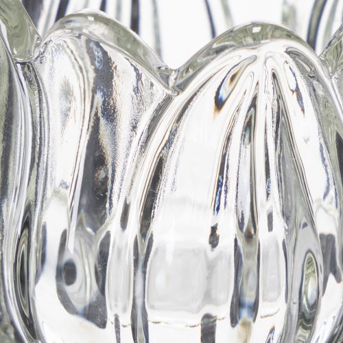 Product Glass flower candle holder for elegant table decoration, events and weddings, 22cm
