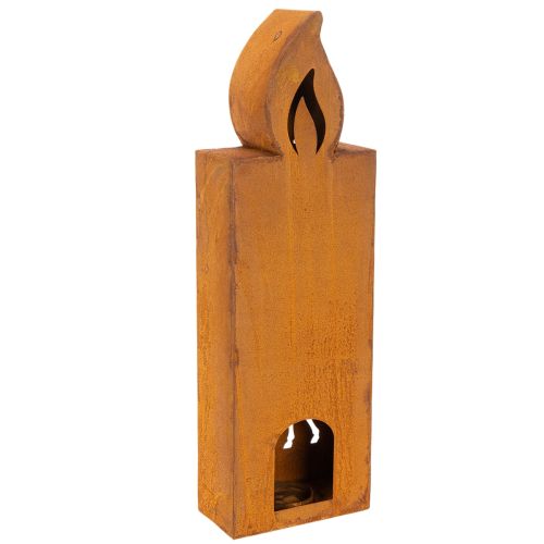 Christmas tealight holder, rusted metal candle holder, deer, 45x14cm | Floristik24.ie