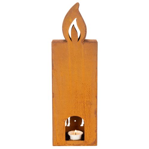 Christmas tealight holder, rusted metal candle holder, deer, 45x14cm | Floristik24.ie