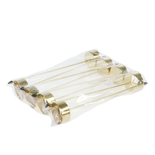Floristik24 Tealight holder to stick gold 21cm 8pcs