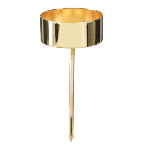 Floristik24 Tealight holder for sticking metal gold H9cm 8 pcs