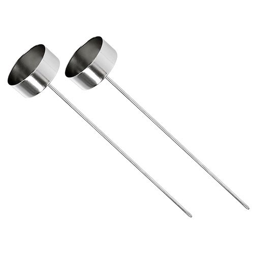 Floristik24 Tealight holder for sticking silver 21cm 8 pcs