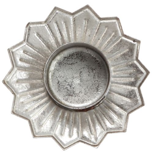 Product Tealight holder for sticking silver metal Ø9cm H9cm 4pcs