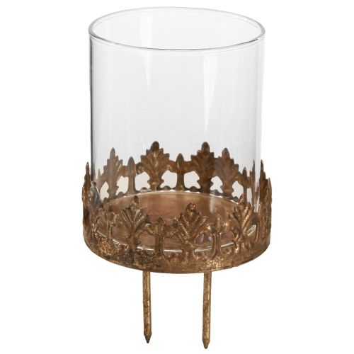 Floristik24 Tealight holder with candle glass gold Ø7cm 4 pcs