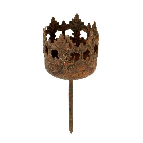 Floristik24 Tealight holder for sticking rust Ø3.8cm H10.5cm 4pcs