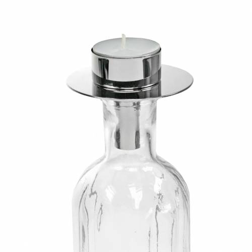 Floristik24 Tealight holder for bottles silver Ø7.5cm H6cm